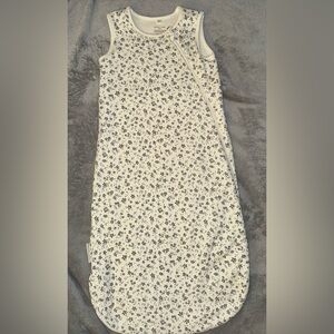 Quincy Mae White Sleep Sack with Gray Floral Print